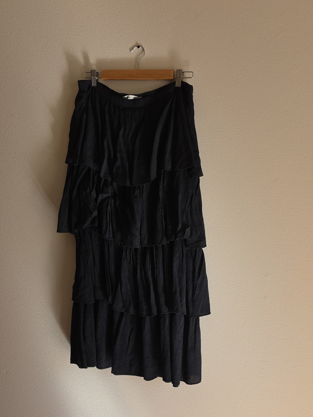 Abercrombie & Fitch Black Tiered Maxi Skirt
